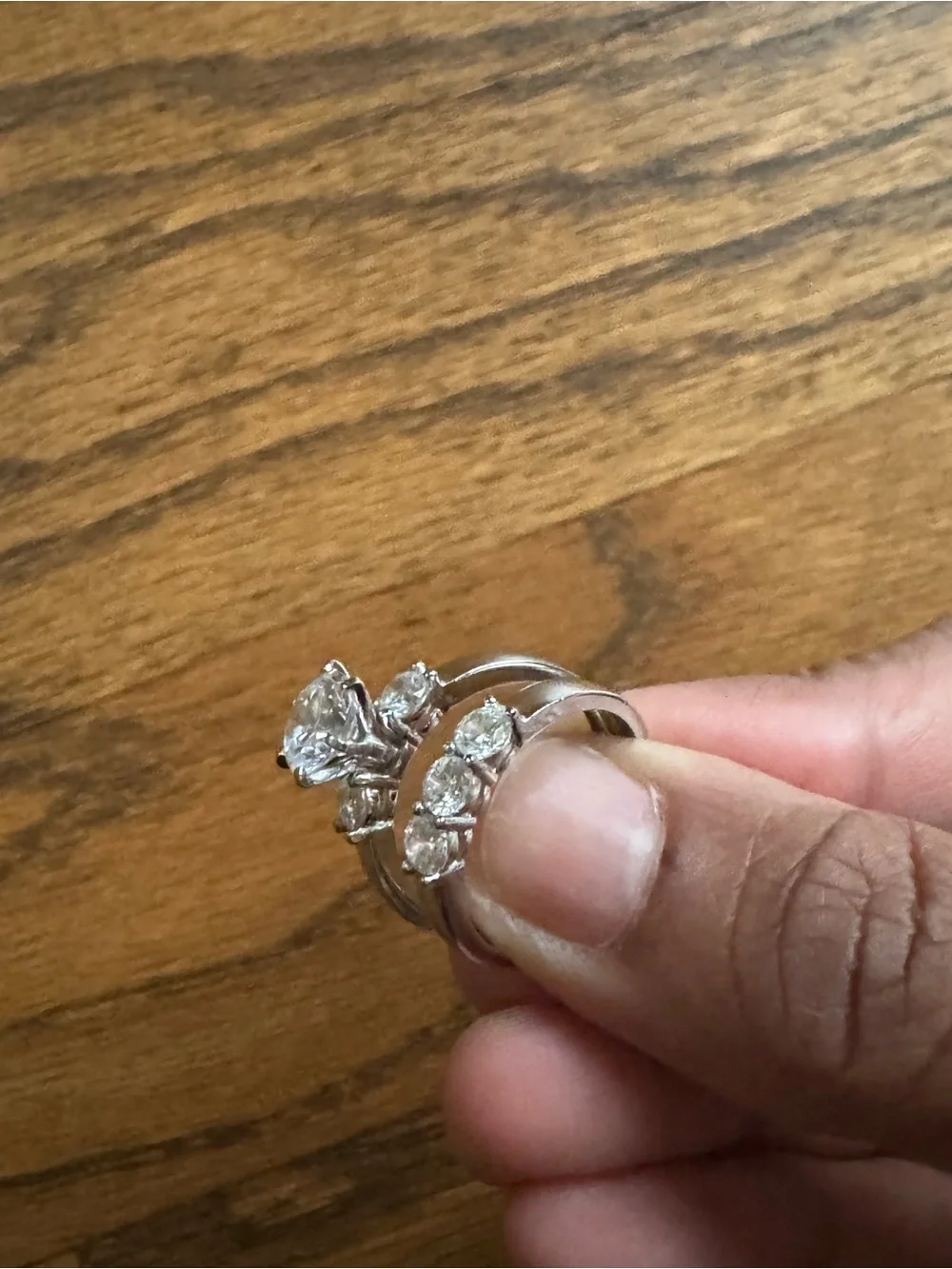 Silver-Tone Clear Crystal Cocktail Ring Set - Women Jewelry